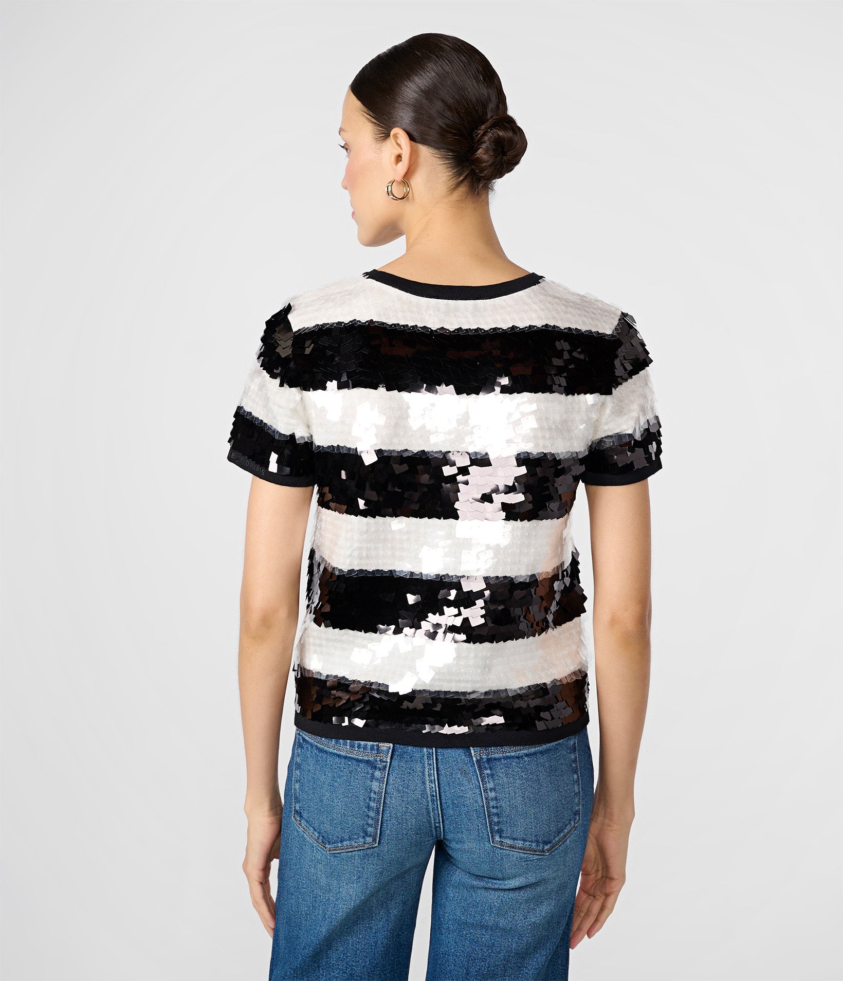 SEQUIN STRIPE SWEATER