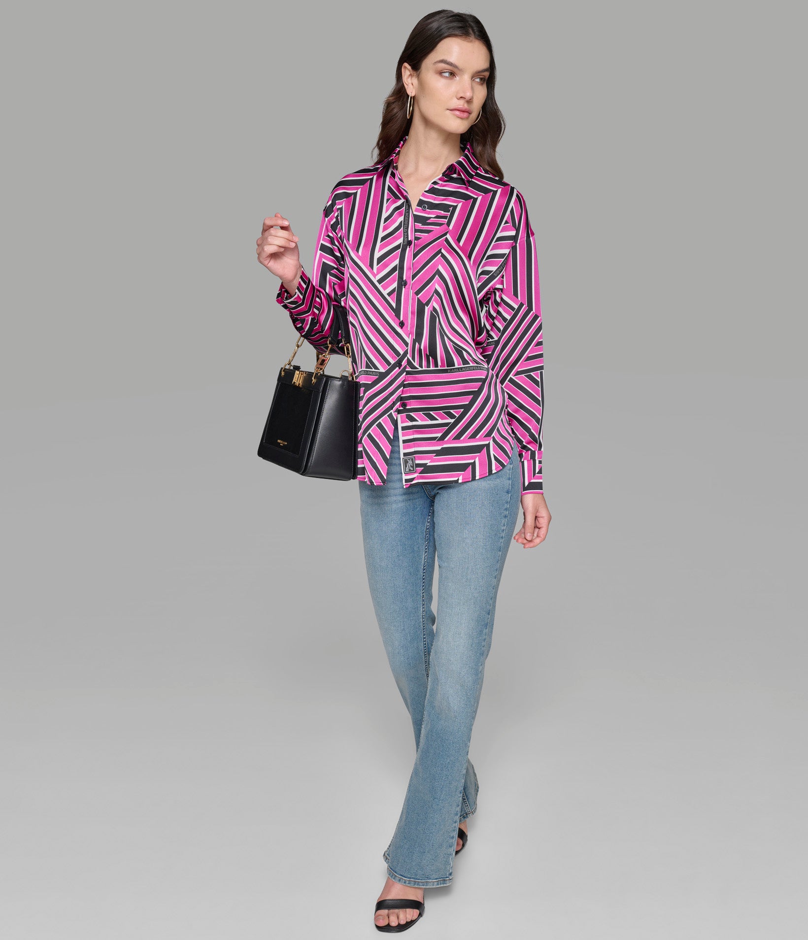 GEOMETRIC PRINT SOFT BLOUSE