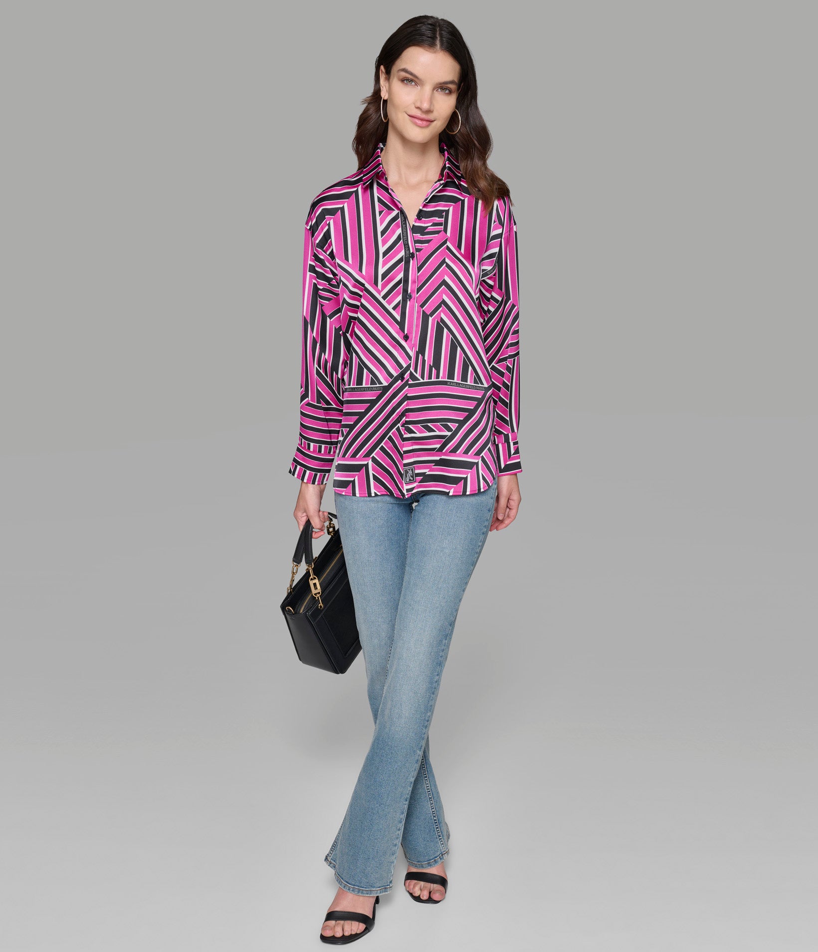 GEOMETRIC PRINT SOFT BLOUSE