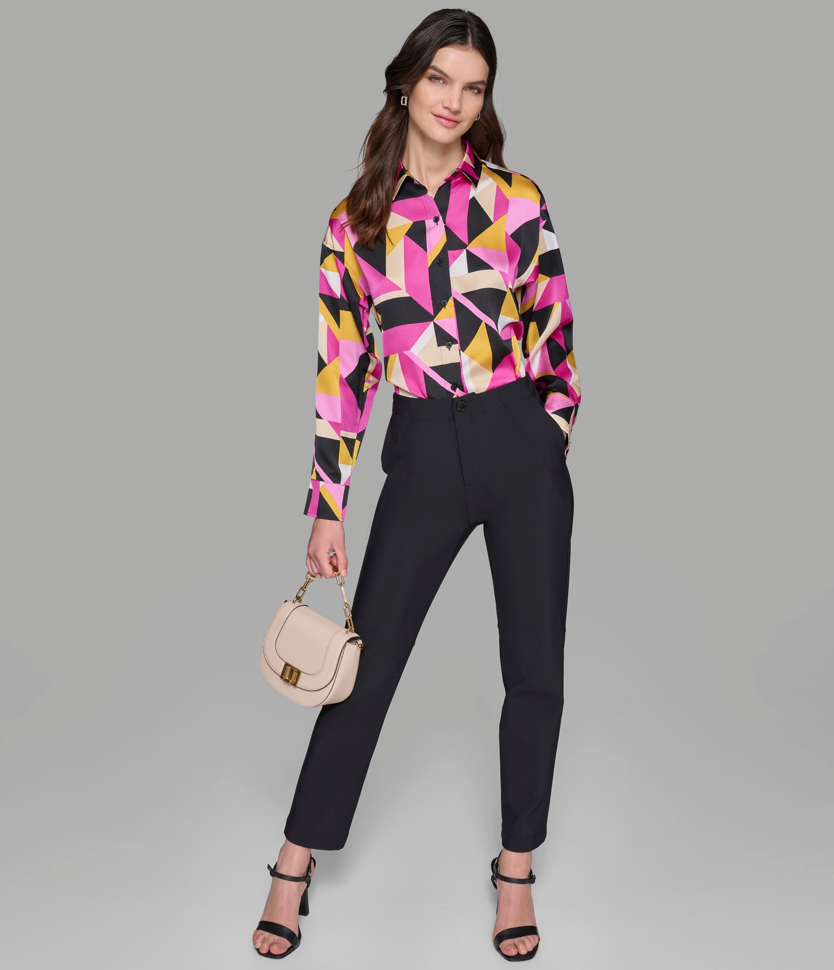 GEOMETRIC PRINT SOFT BLOUSE