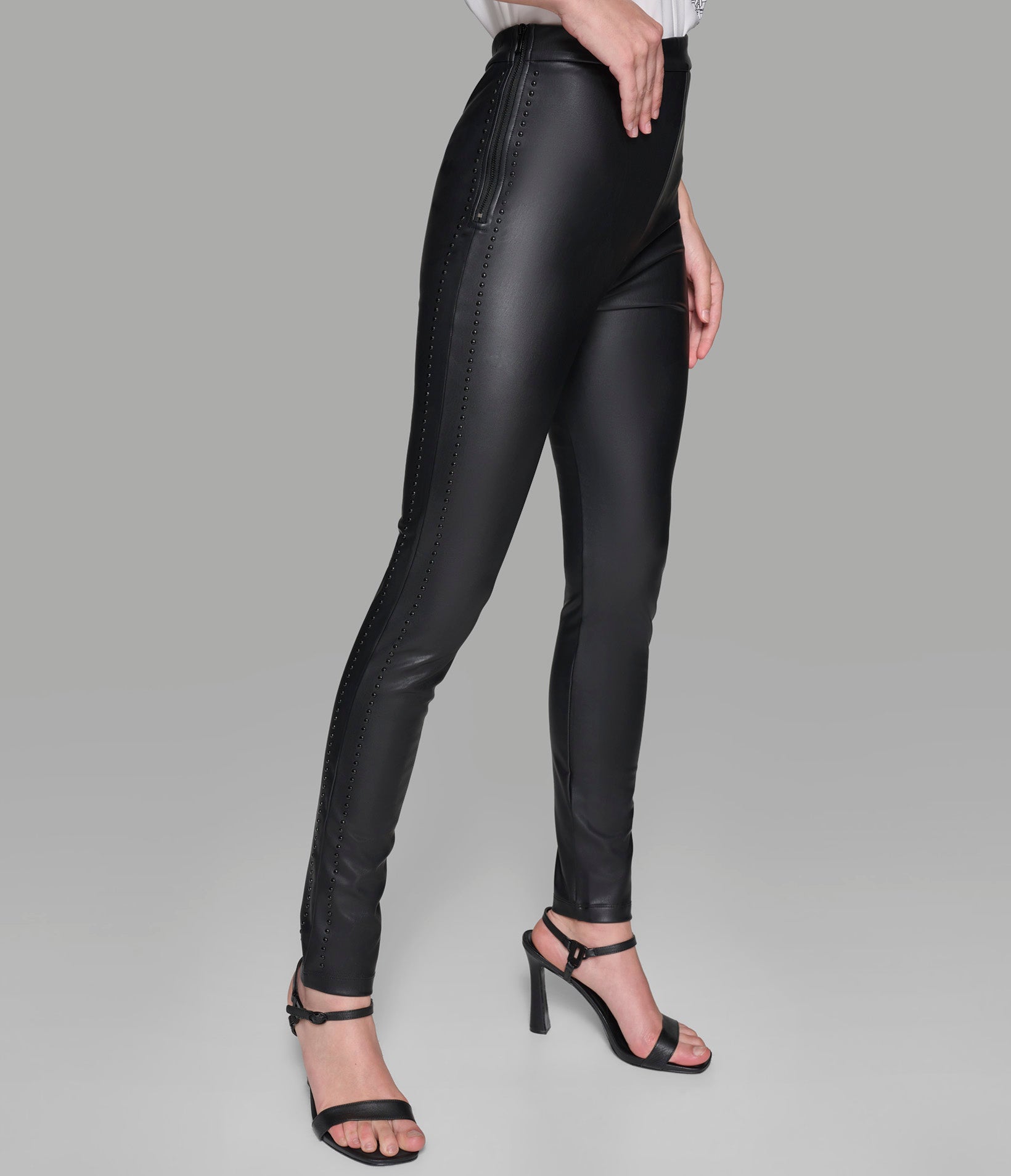 FAUX LEATHER STUDDED LEGGING