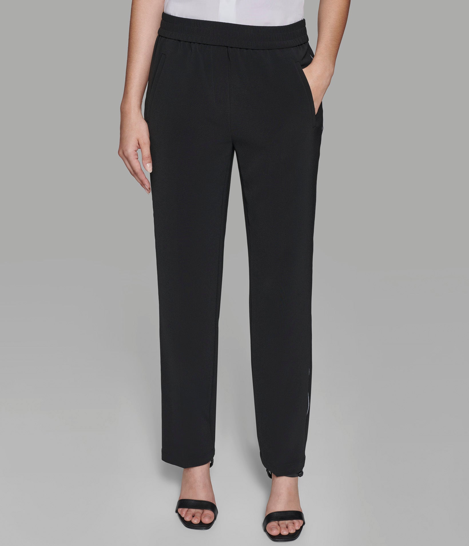 CONTRAST LOGO TAPE TRIM SUITING PANTS