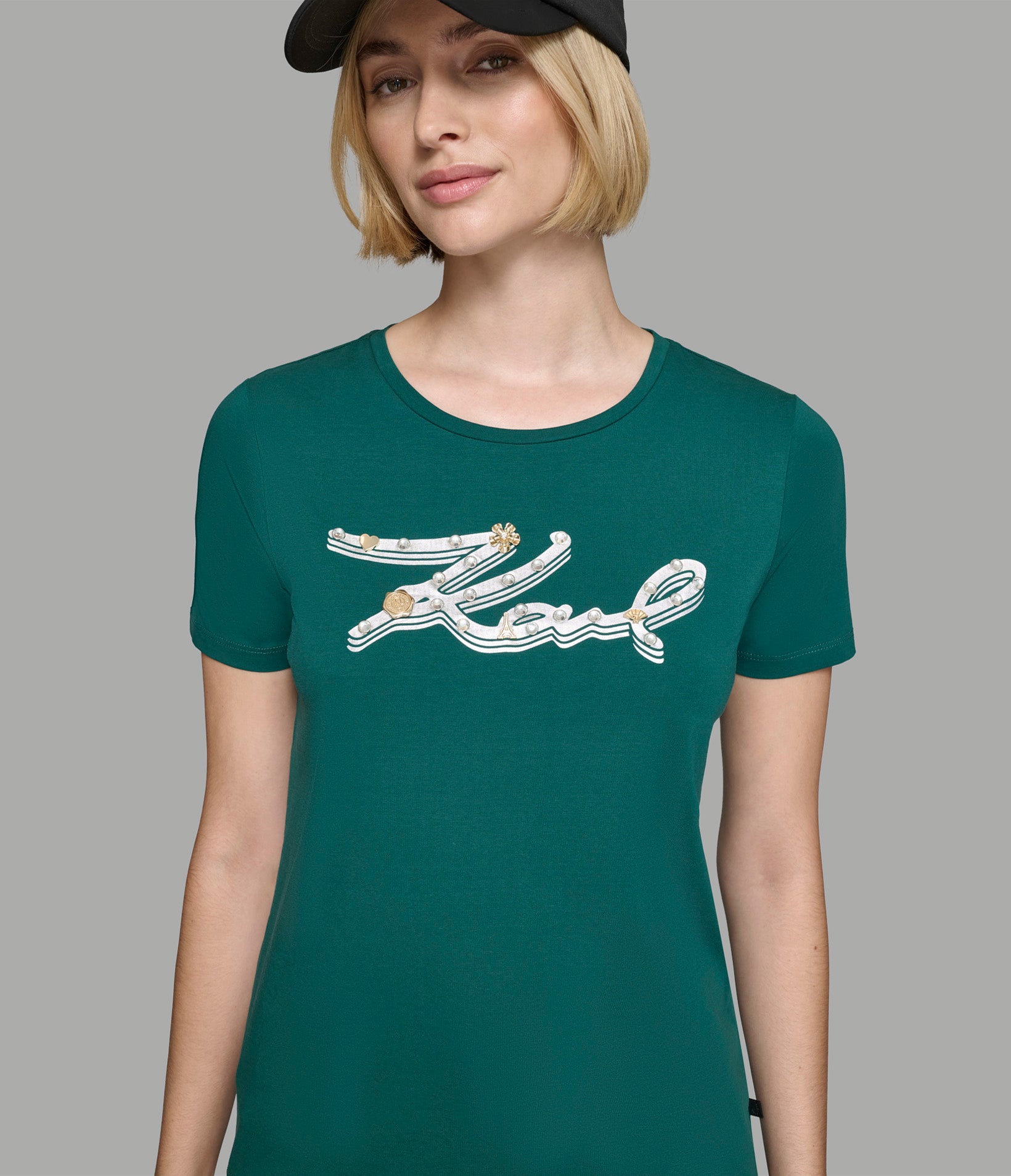 LUXE KARL SCRIPT PINS TEE