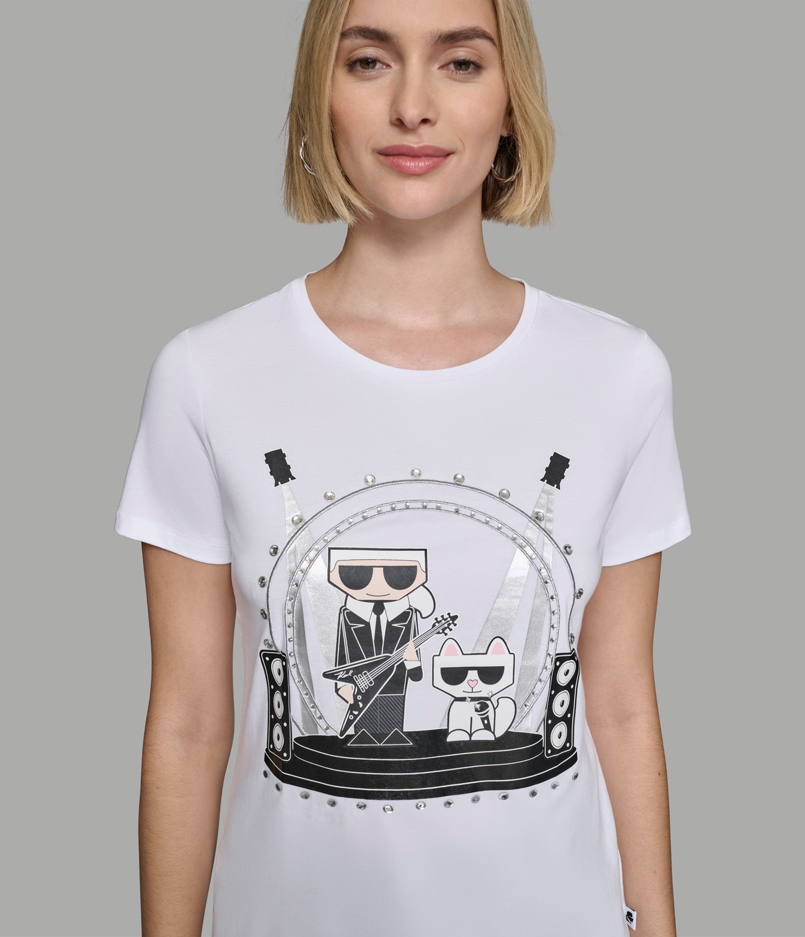 KARL AND CHOUPETTE ROCKSTAR TEE WHITE