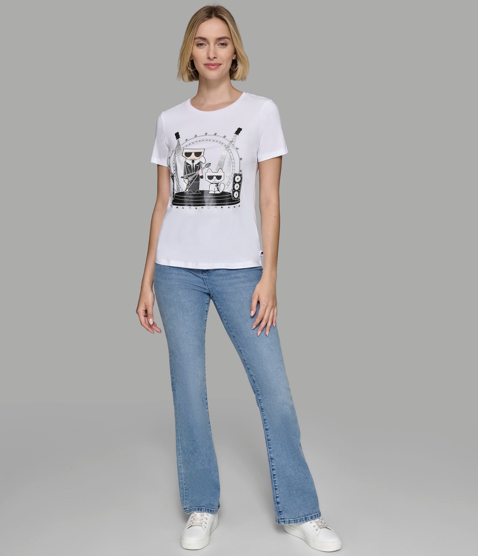 KARL AND CHOUPETTE ROCKSTAR TEE WHITE