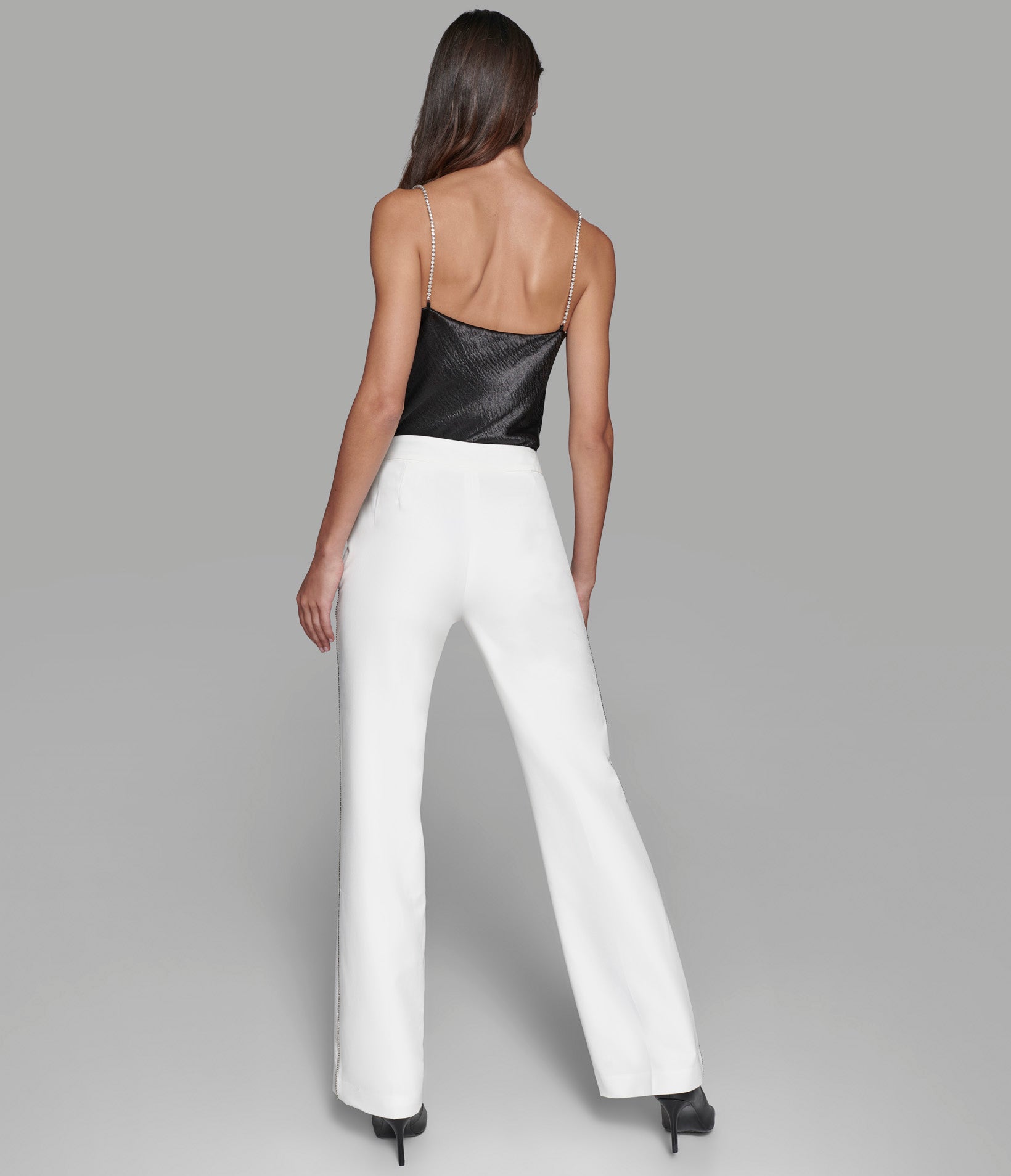 RHINESTONE TRIM SUITING PANT