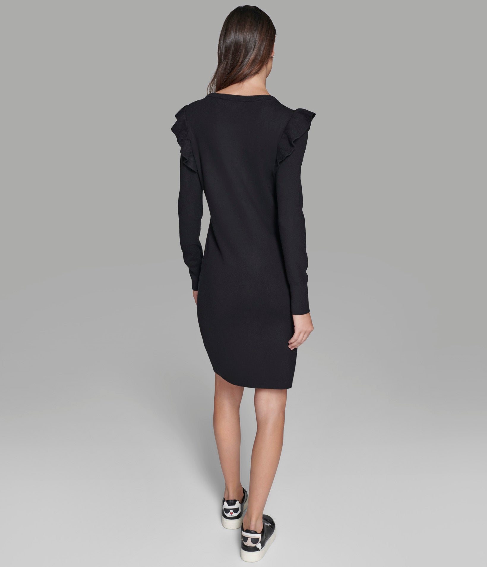 C EST LA VIE RUFFLE SLEEVE SWEATER DRESS Karl Lagerfeld Paris