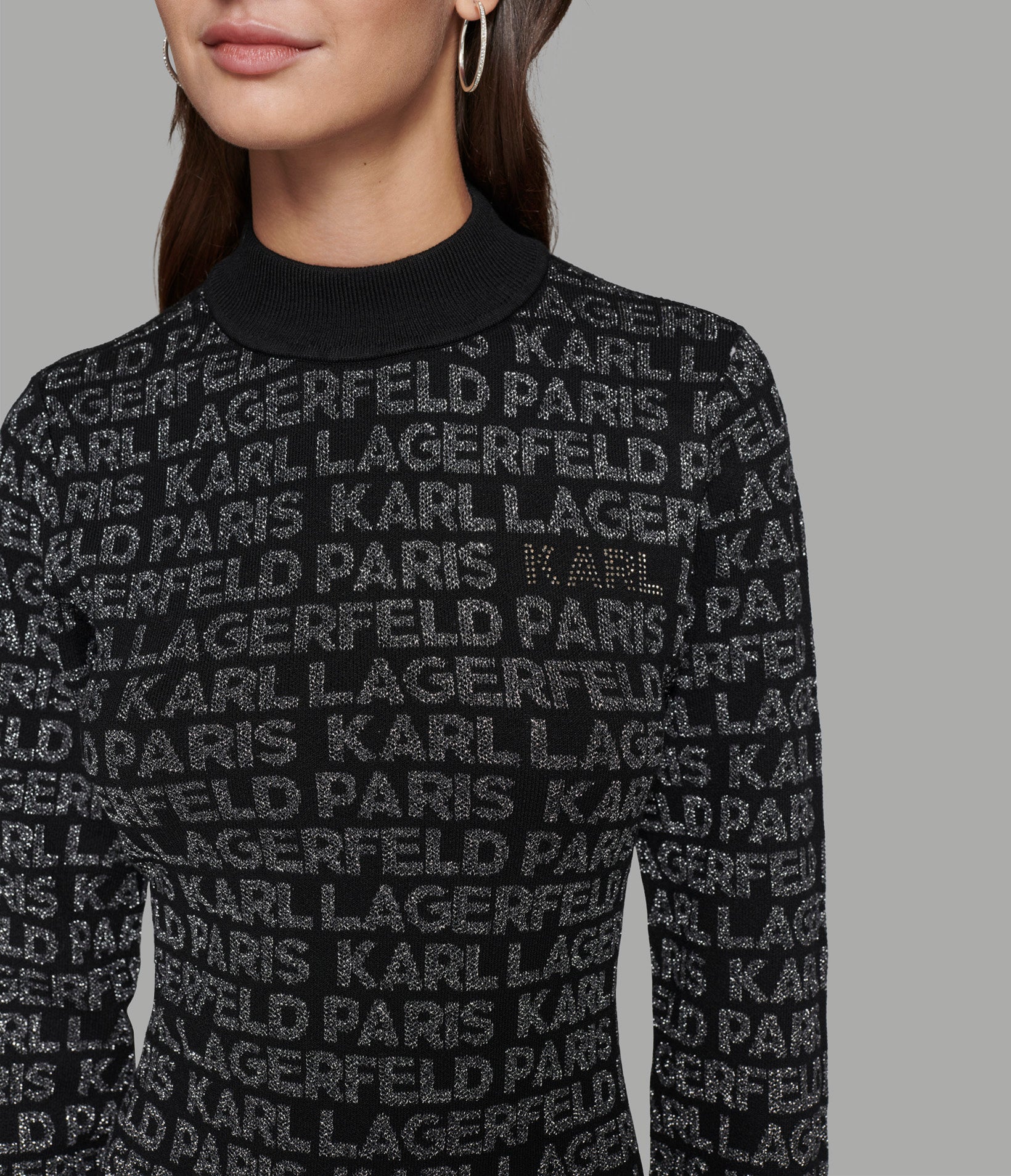 LOGO LONG SLEEVE SWEATER DRESS