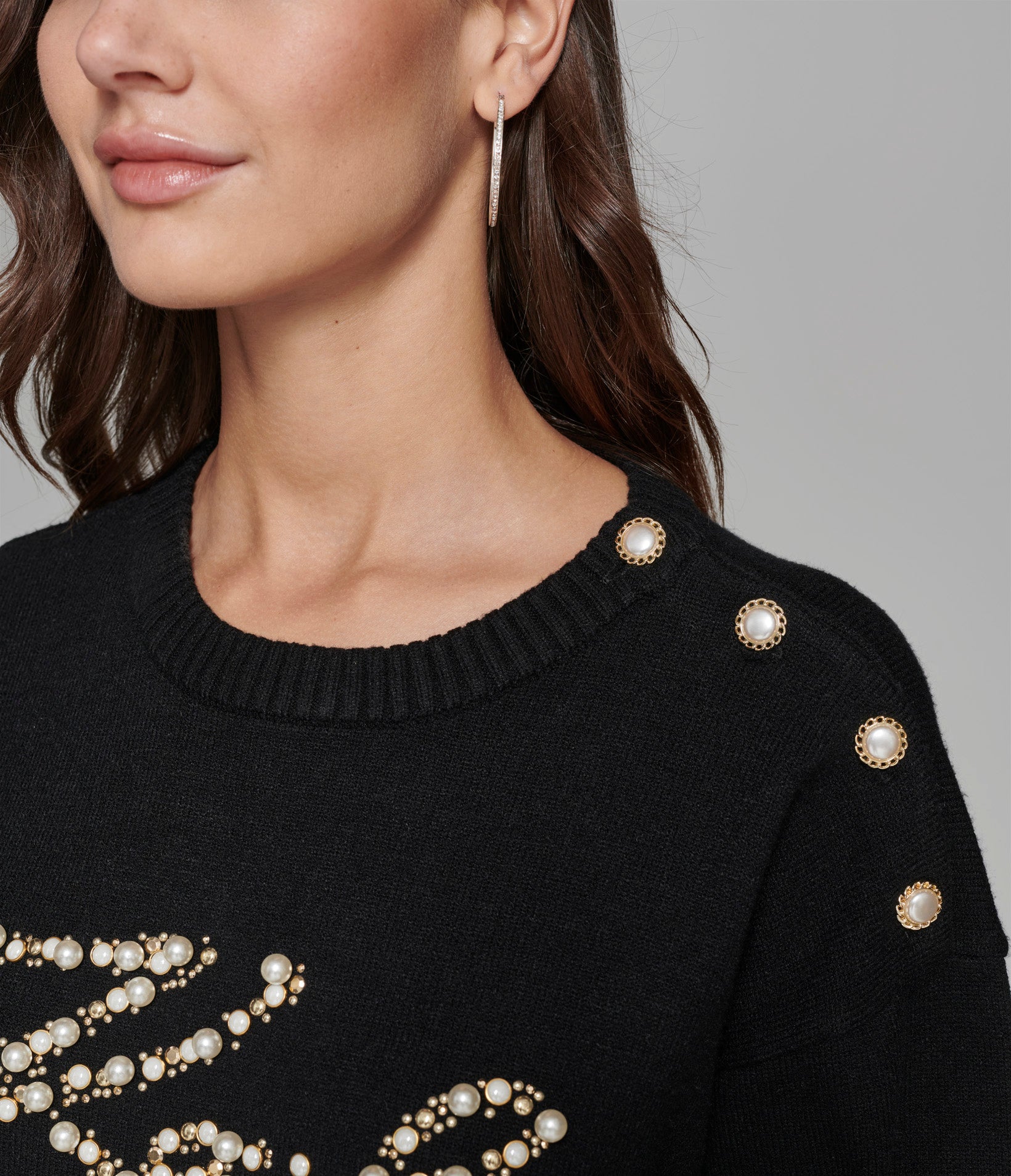 KARL SCRIPT PEARLS SWEATER