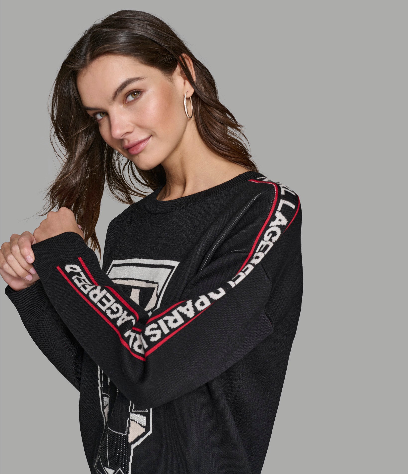 KARL CHARACTER SWEATER WITH LOGO TAPING