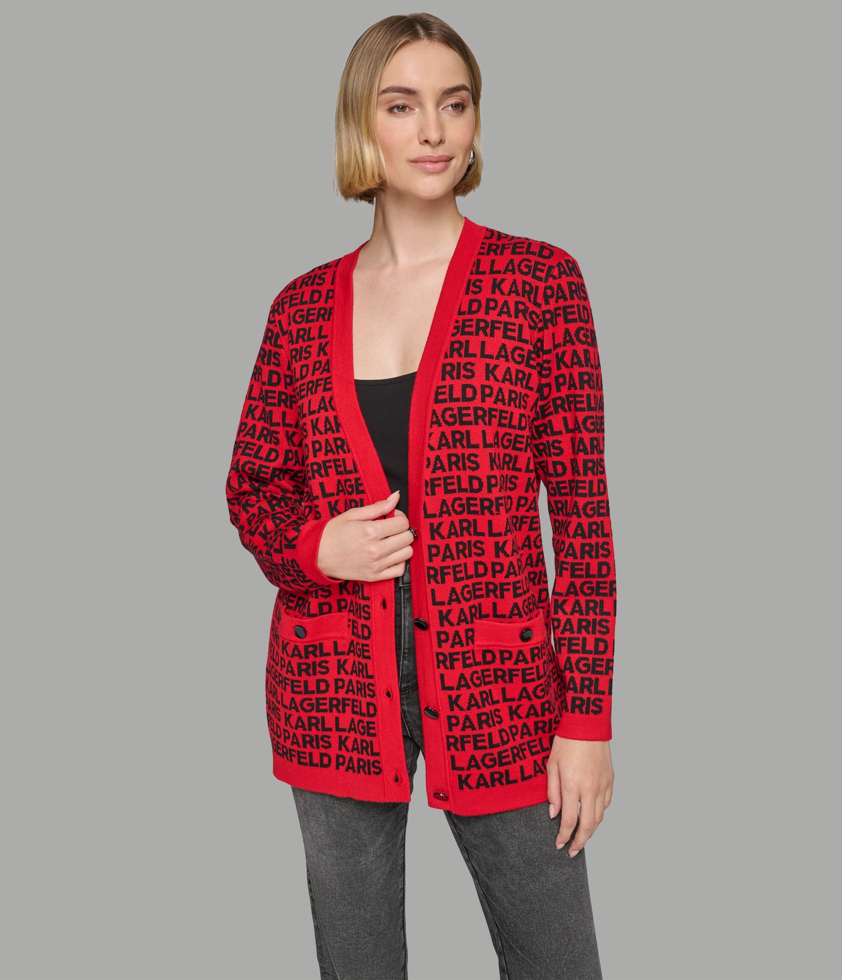 ALL OVER LOGO CARDIGAN