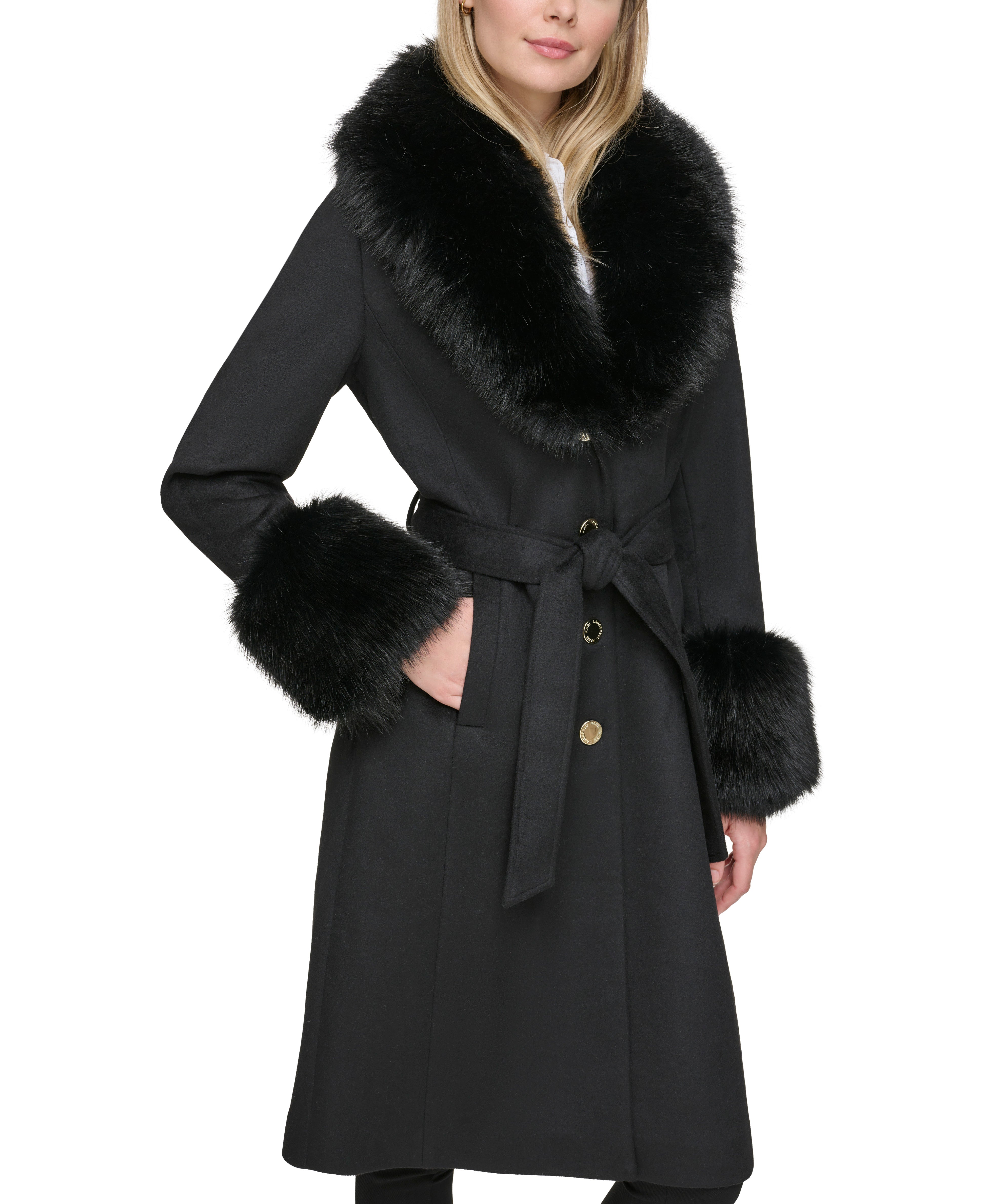 Karl lagerfeld wool coat best sale