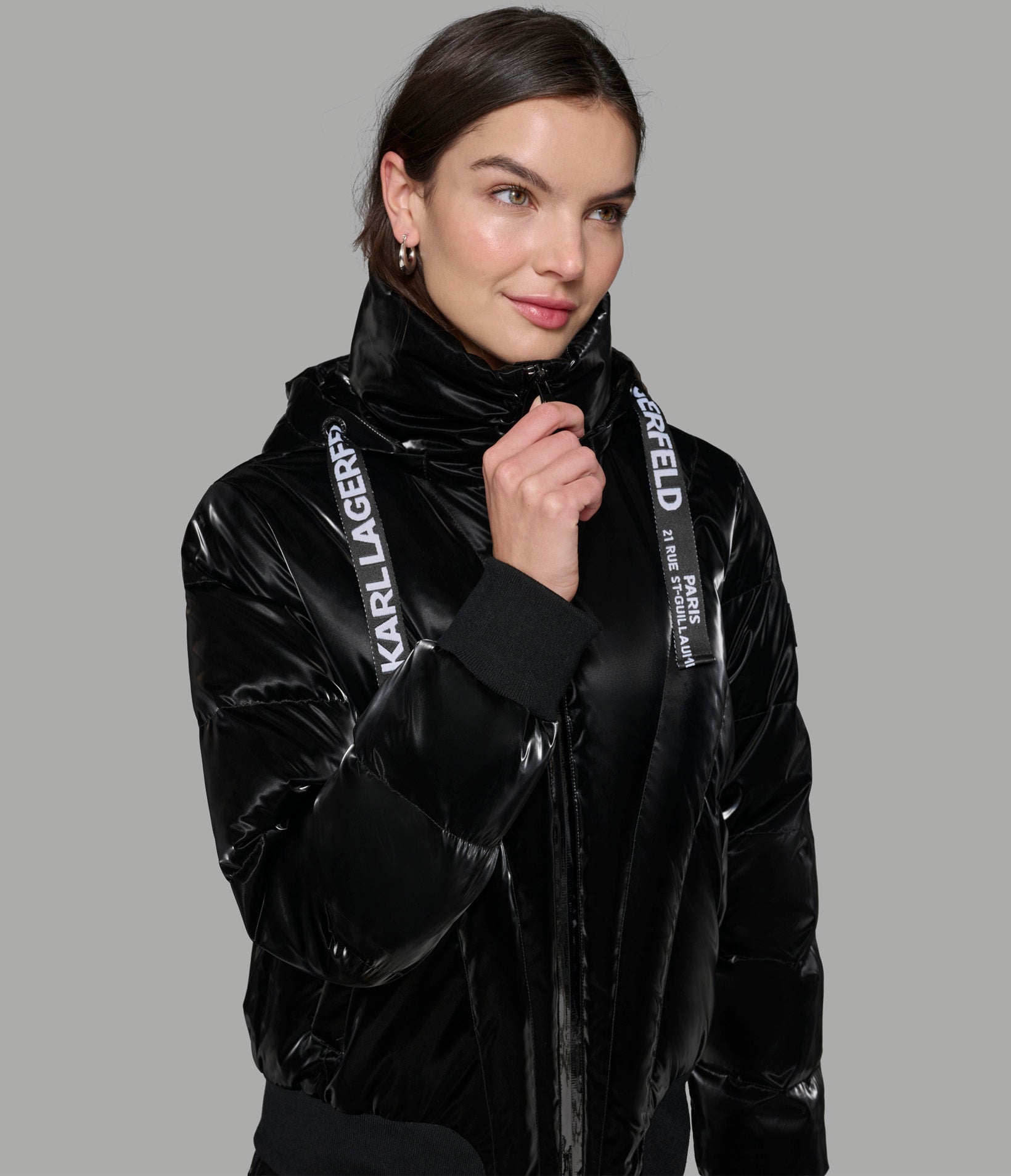 CROPPED LIQUID PUFFER JACKET