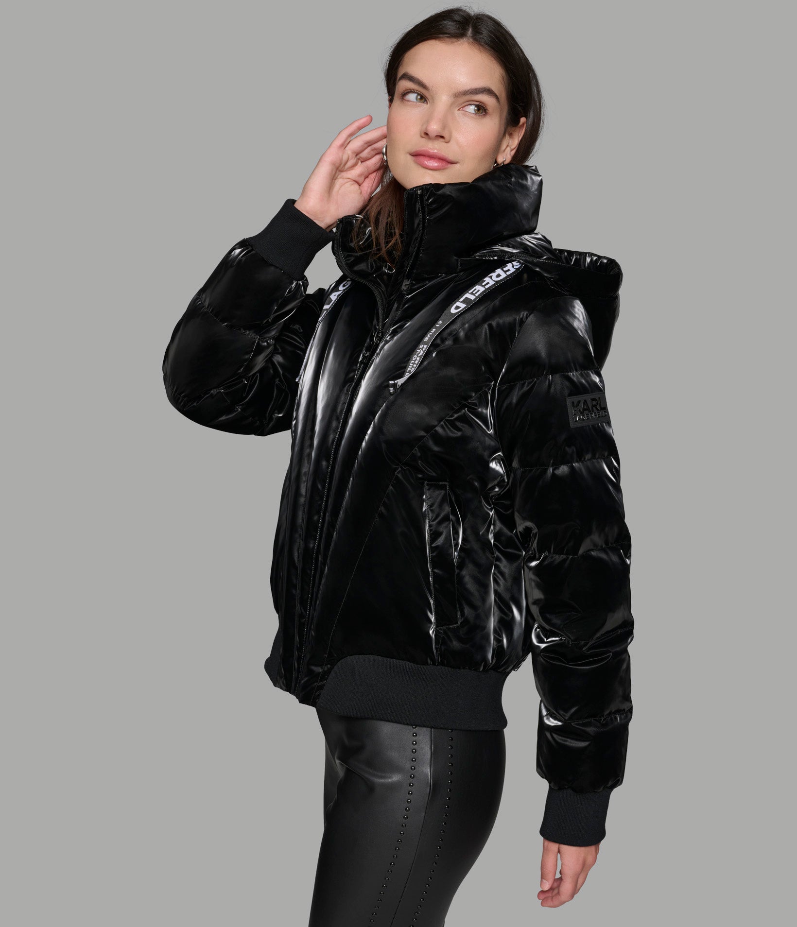 CROPPED LIQUID PUFFER JACKET