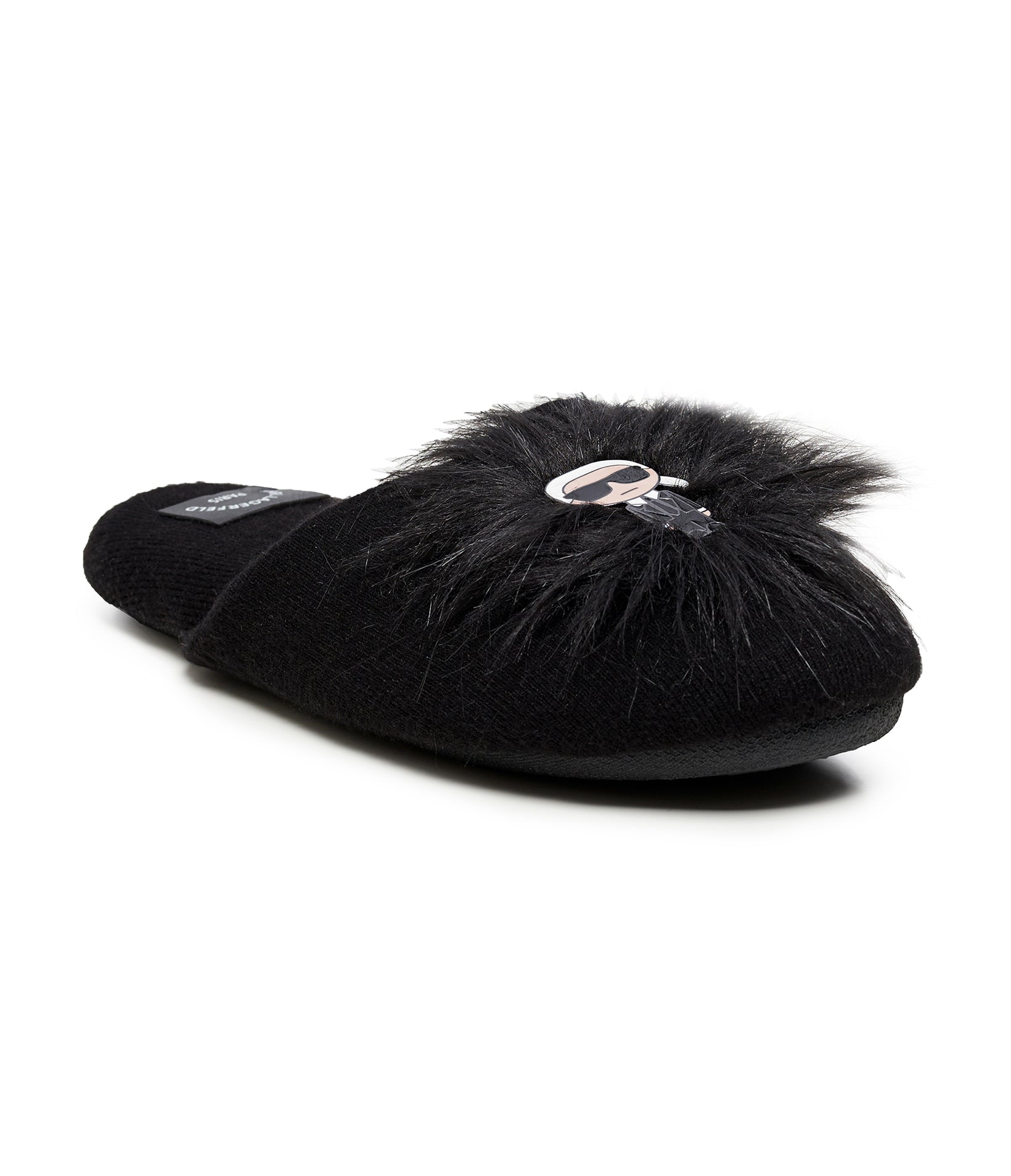 Karl Lagerfeld Women s Coco Karl Pom Slipper Black Slippers 6