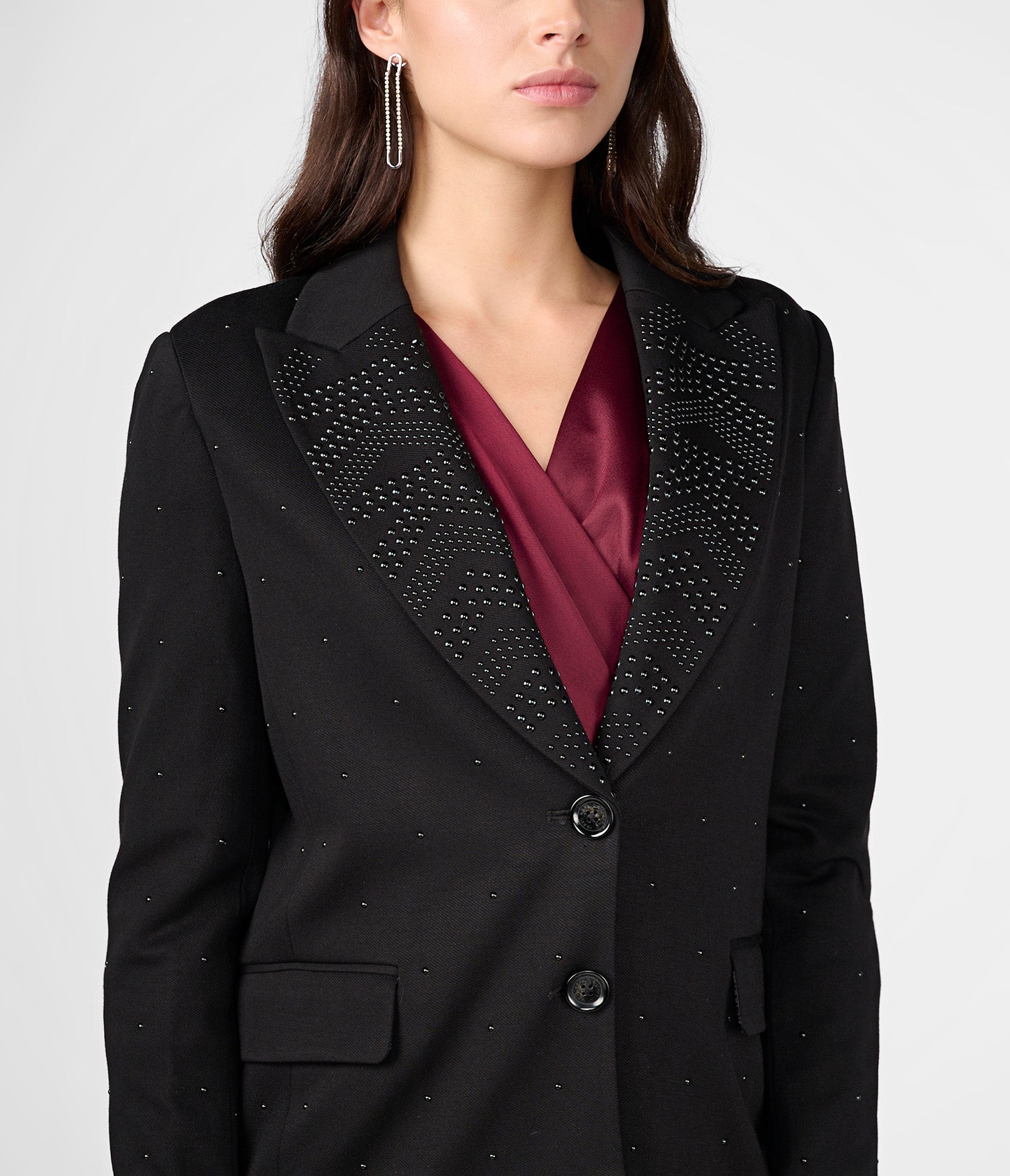 STUDDED LAPEL BLAZER