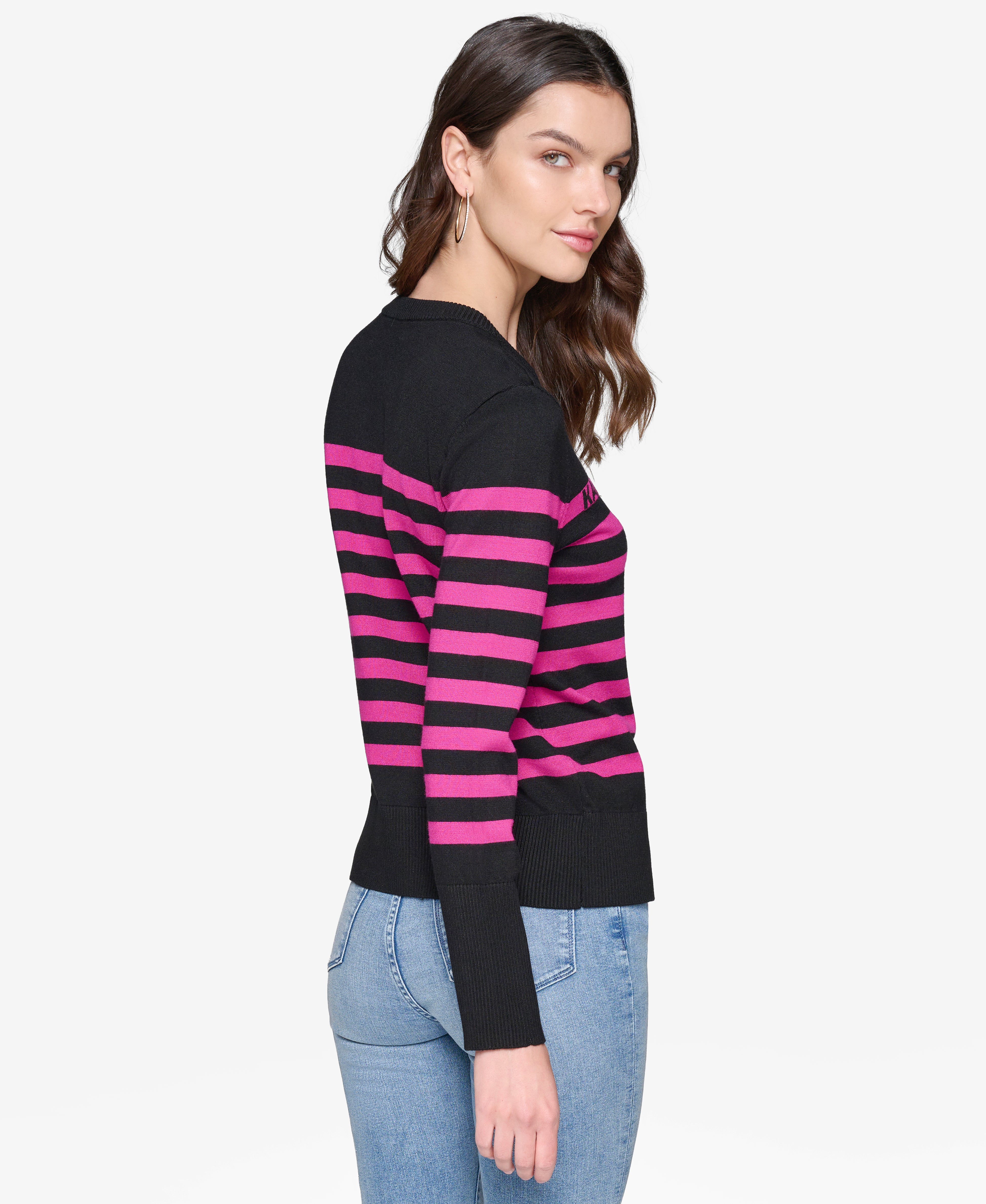 Karl lagerfeld striped sweater best sale