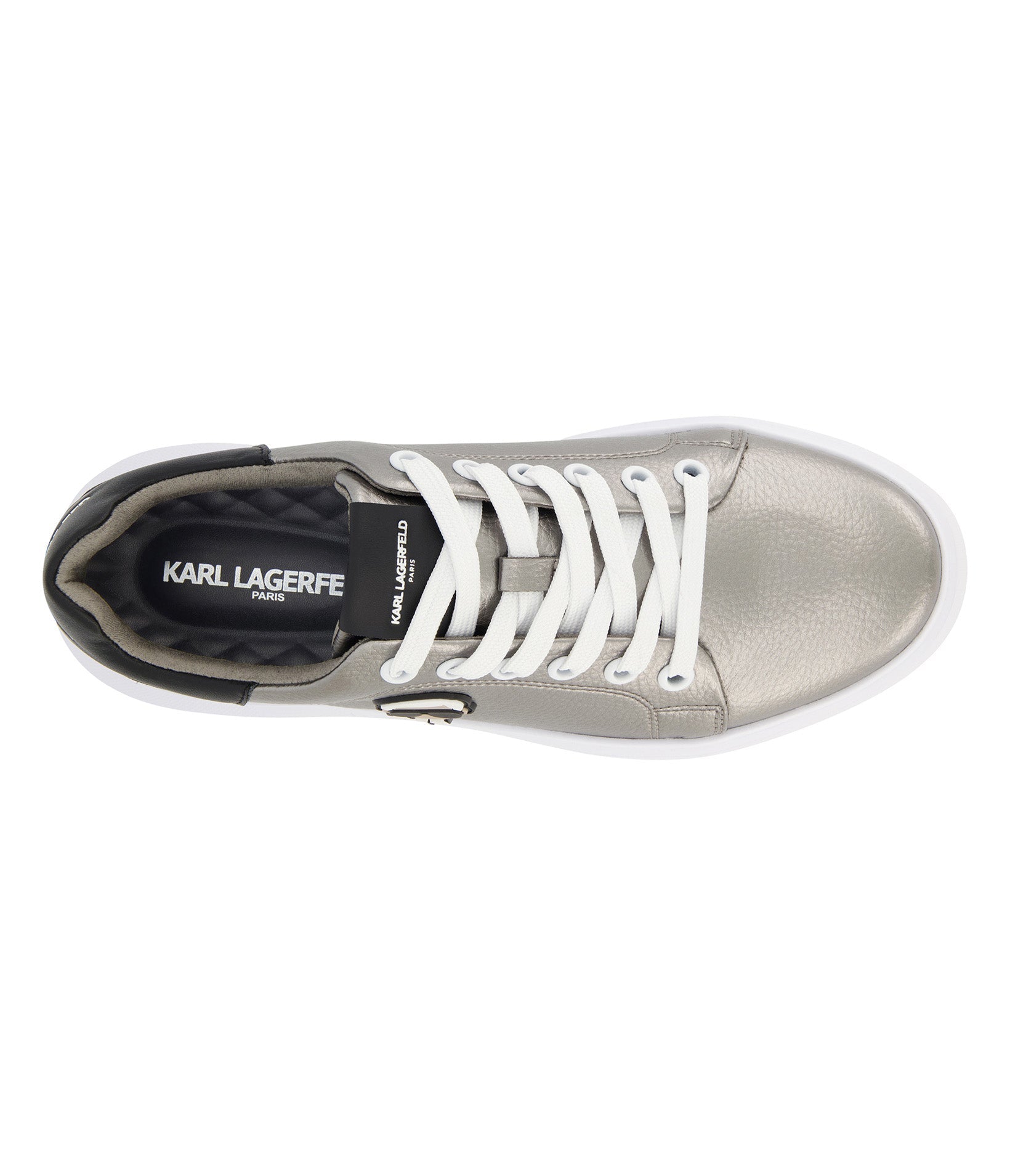 KARL HEAD METALLIC LACE UP IN RECYCLED LEATHER