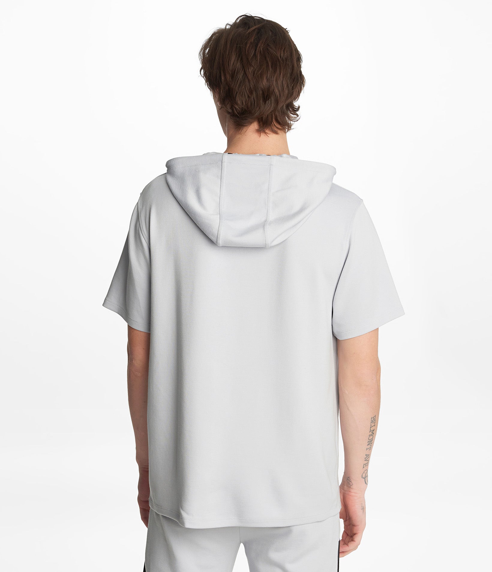 Grey short sleeve hoodie sale