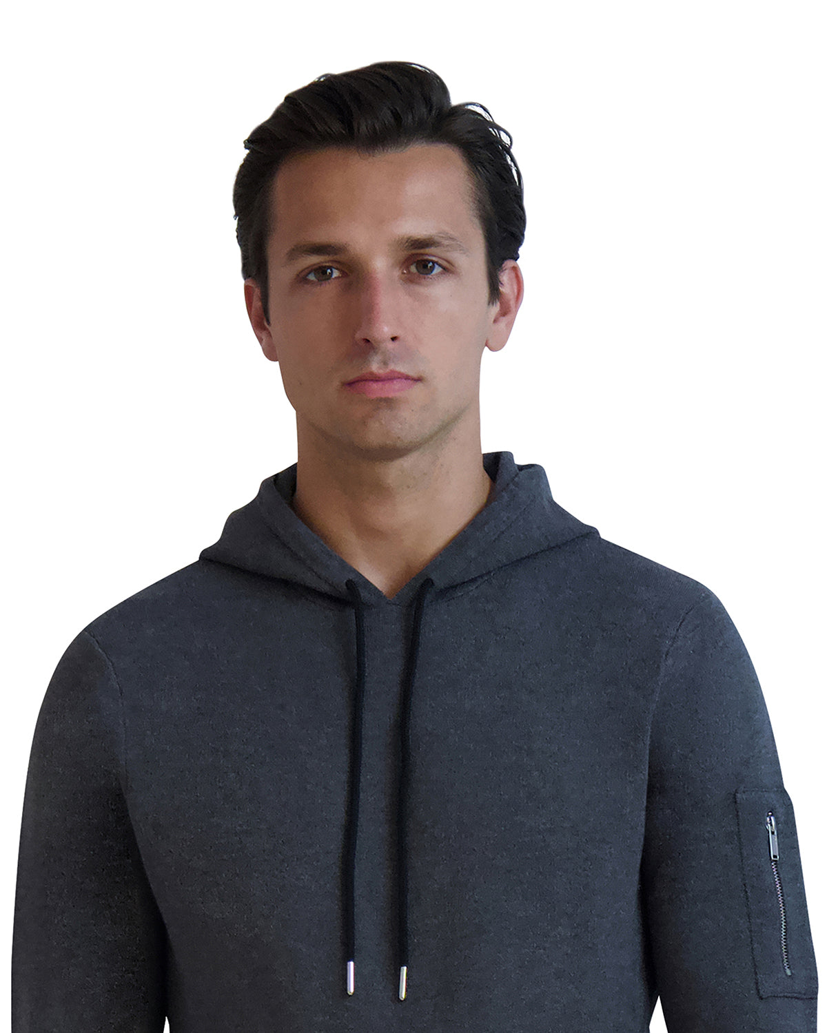 ZIPPER SLEEVE SWEATER HOODIE