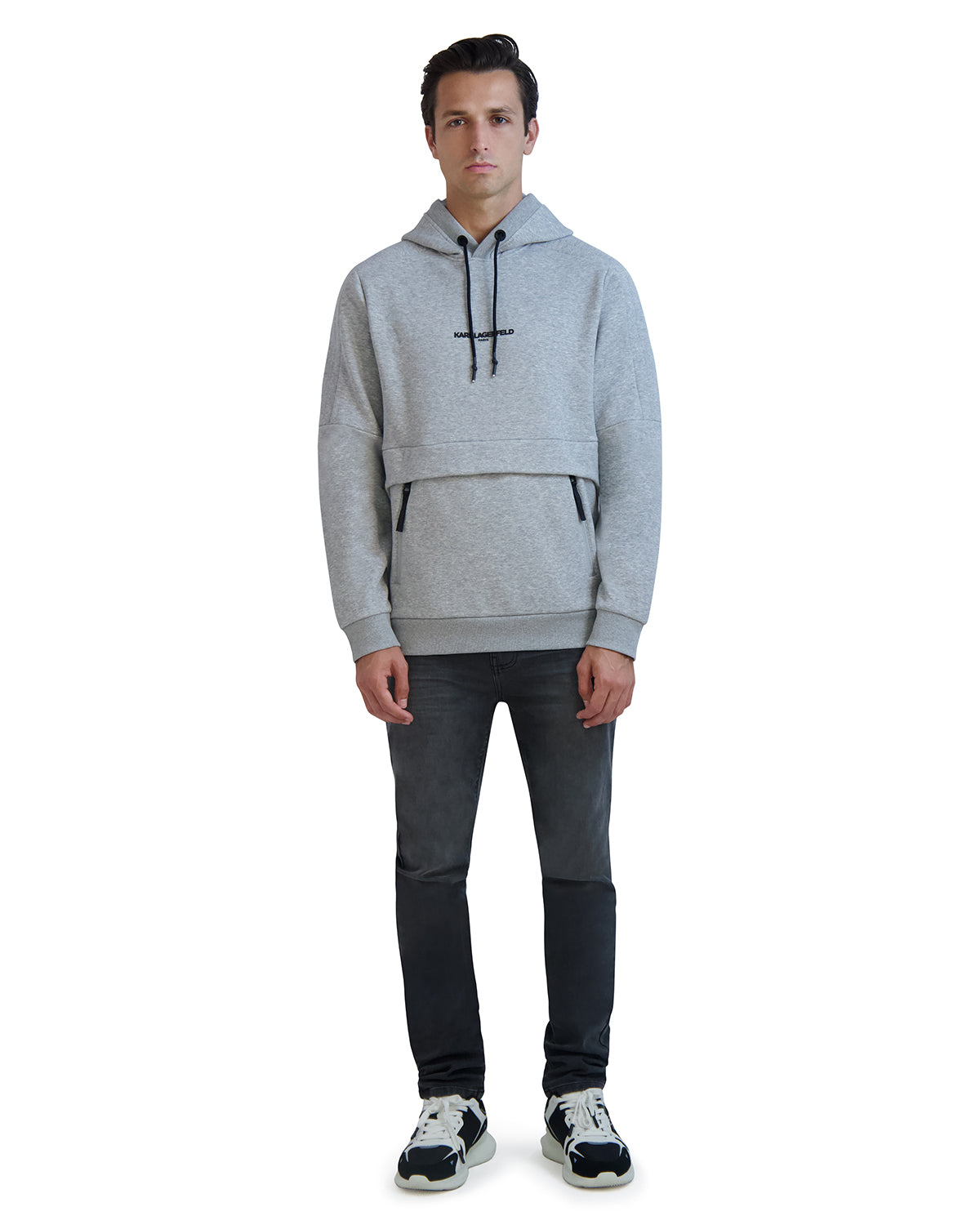 LONG SLEEVE HOODIE SWEATSHIRT WITH ZIP POCKETS