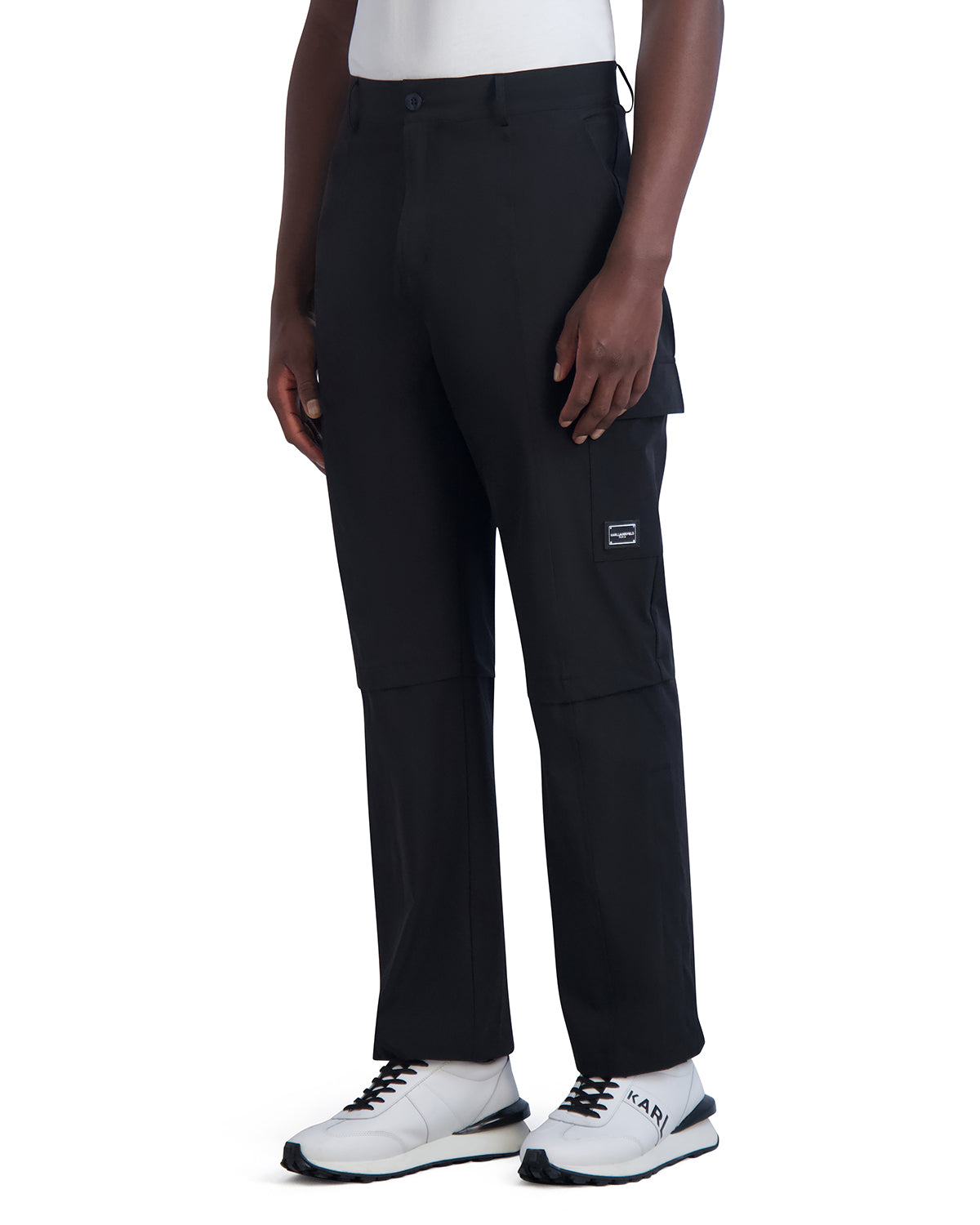 NYLON CARGO PANT WITH ANKLE SNAP BUTTONS