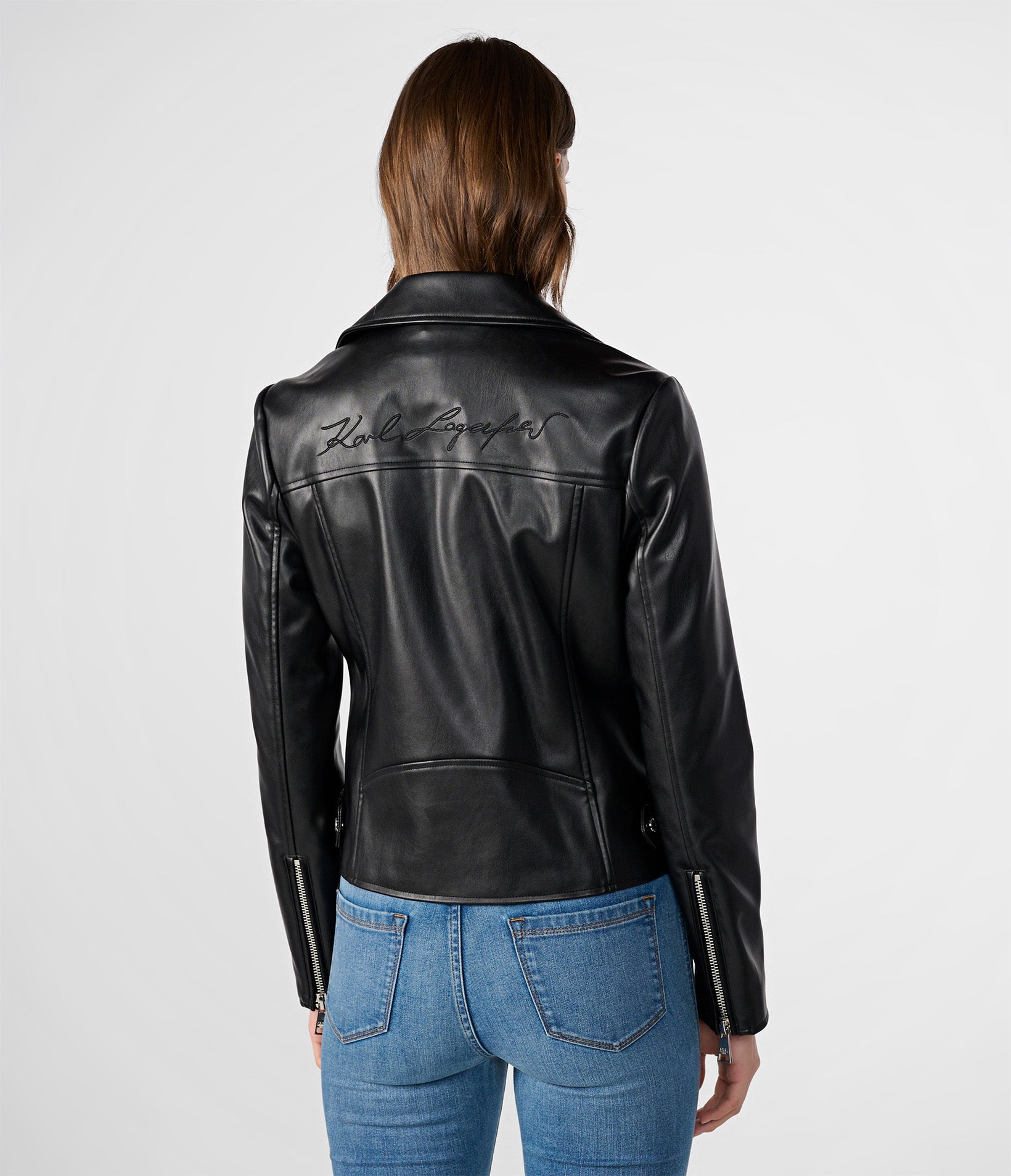 FAUX LEATHER STUDS MOTO JACKET | Karl Lagerfeld Paris